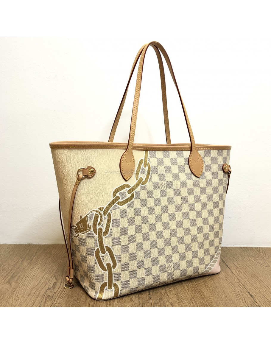LOUIS VUITTON N40471 Damier Azur Nautical Neverfull MM Tote Bag